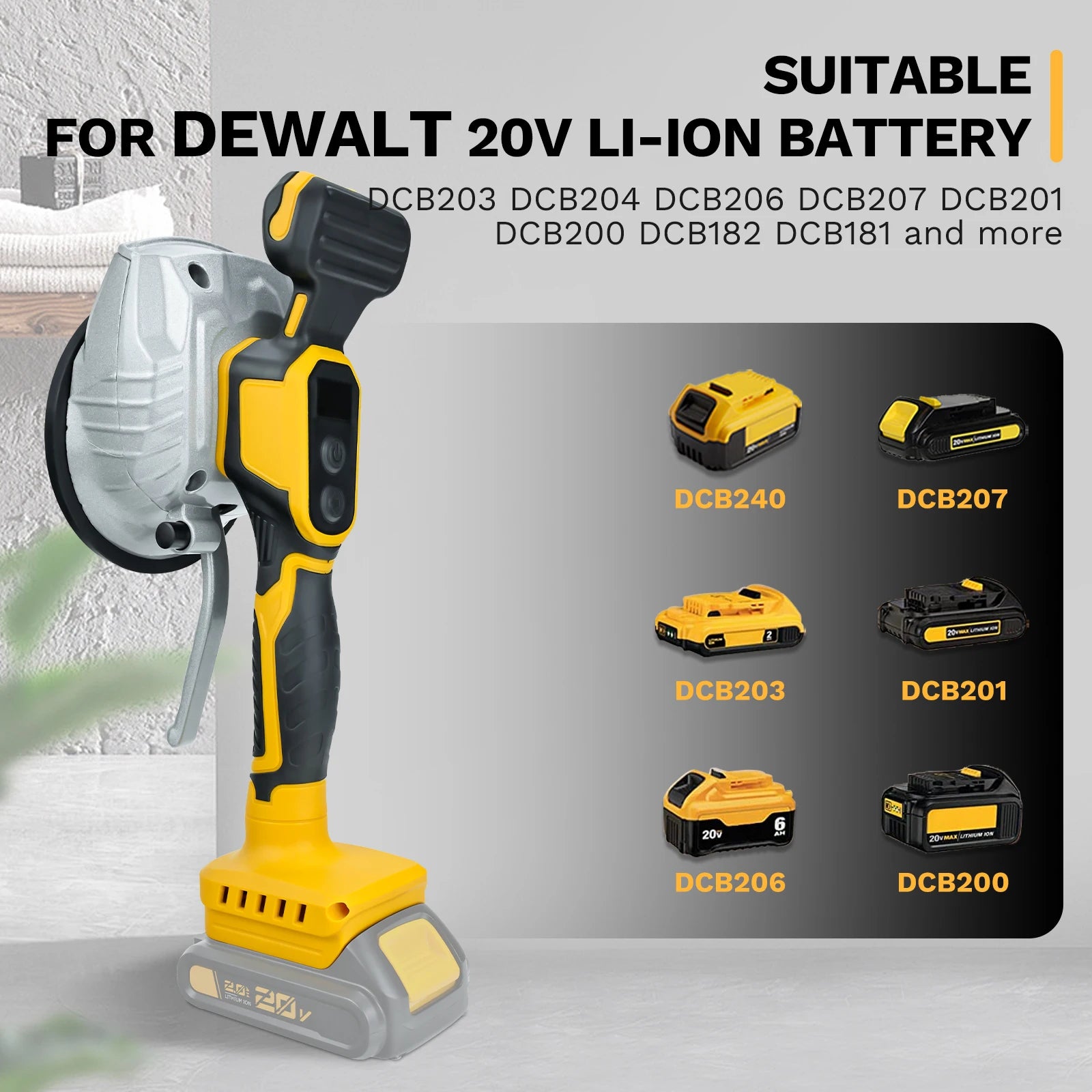Brushless Tile Vibration Leveling Machine 8 Adjustable Speed Digital Display Cordless Tiler Vibrator for Dewalt (No Battery)