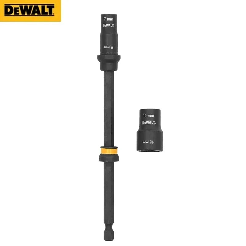 DEWALT DWADENDEXT-2MM 4-in-1 Magnetic Socket - 7/8/10/13mm, 6'' Extension Rod, Double Ended Nut Driver for DIY/Repairs