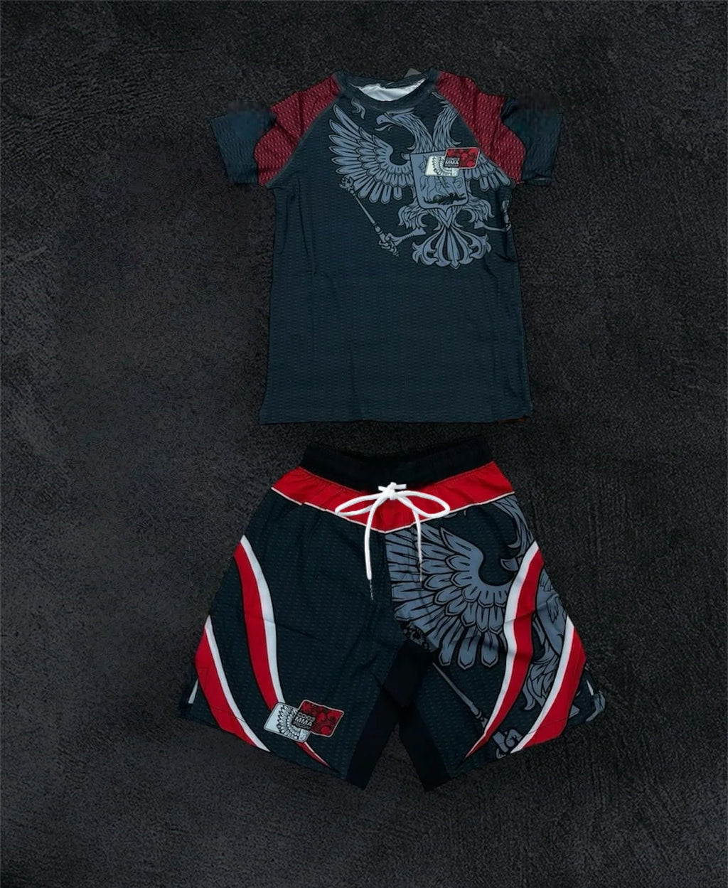 2026Summer Boxing Jiu Jitsu Sports Set Men's Graphic Rash Guard T-shirts&Shorts Quick Drying Breahable Training Combat Suit MOTO