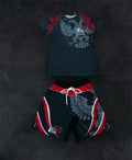 2026Summer Boxing Jiu Jitsu Sports Set Men's Graphic Rash Guard T-shirts&Shorts Quick Drying Breahable Training Combat Suit MOTO
