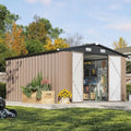 10 x 12FT Outdoor Storage Shed with Double Hinged Large Door Utility Garden Shed with Lockable Door & Sloped Roof, Customized