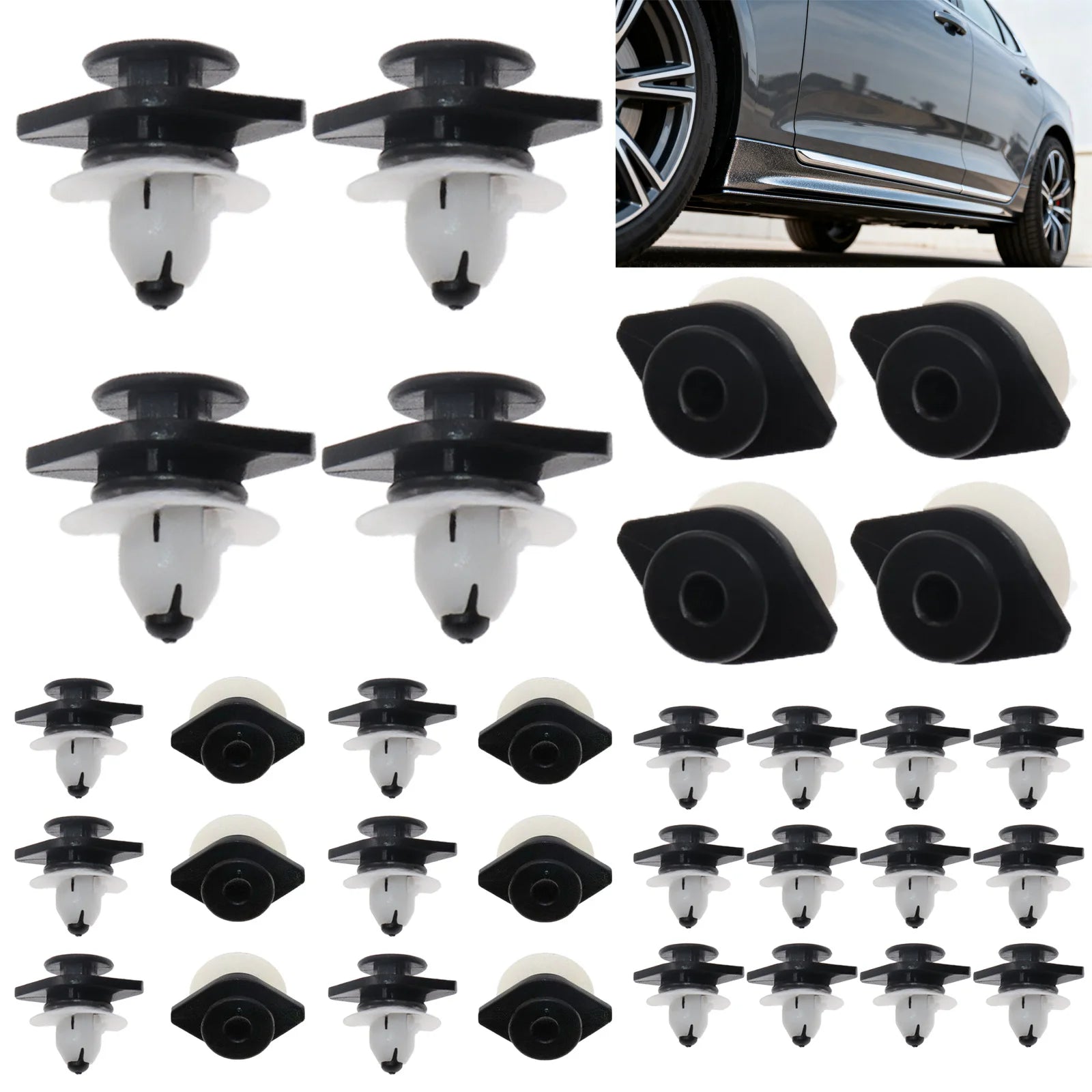 5-20PCS Car Bottom Large Side Skirt Plastic Fastener Body Fixing Clip Clips Fixed Rivet For VOLVO S80L S60 40XC 90XC V60