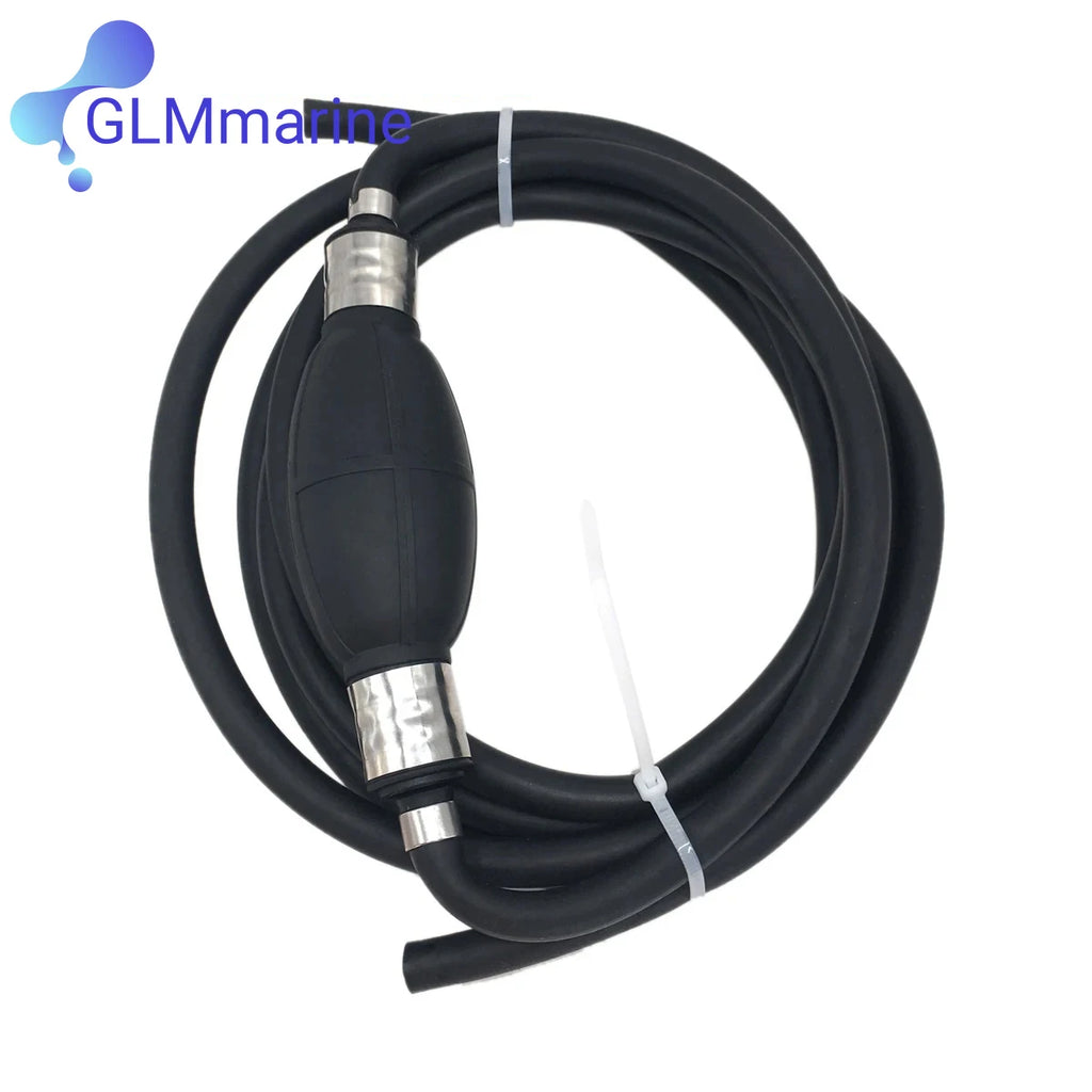 8mm Boat Fuel Gas Hose Line Assembly W/ Primer Bulb Fits for Yamaha Tohatsu OMC Honda Johnson Suzuki 4 To 200 HP Outboard Motor