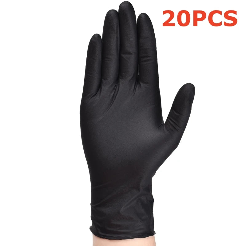 50/10PCS Disposable Black Nitrile Gloves Latex Free Waterproof Durable Suitable for Kitchen Food Processing Beauty SalonFamily