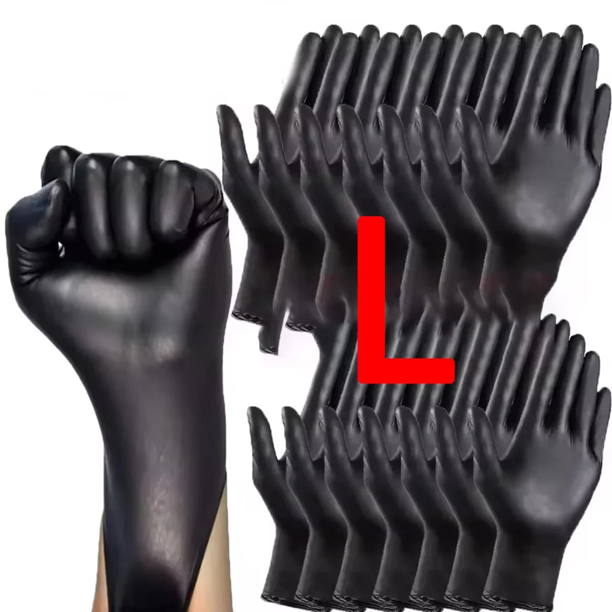 Disposable Nitrile Gloves Thickened Black Gloves With Flexible Snug Details Available In Multiple Sizes Multifunctional Gloves