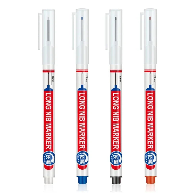 4PCS 20mm Deep Hole Long Nib Multi-Purpose Head Markers for Metal Perforating Pen Woodworking Decoration Art Supplies
