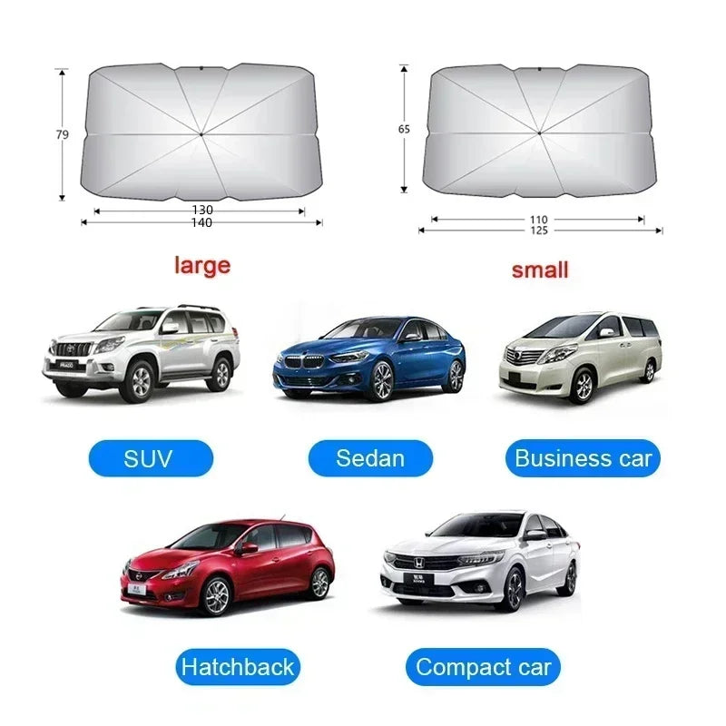 Car Sunshade Windshield Umbrella Car Front Sun Shade Parasol Foldable Protection Car Seat Heat Insulation Car Accessories