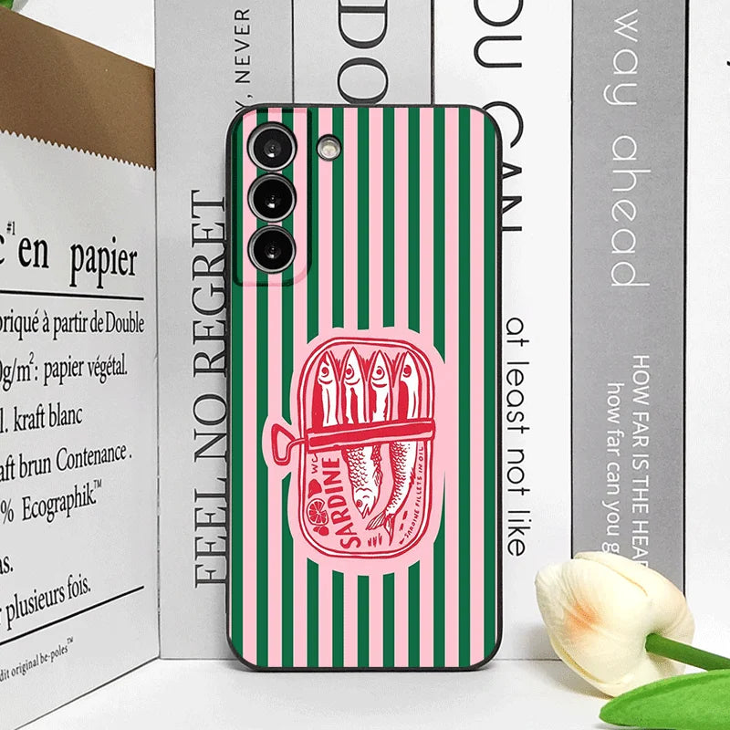 Cute Striped Pattern Sardines Color Fish Funny Phone Case for Motorola Moto Edge 50 Fusion 60 Stylus 40 30Neo G75 G85 Soft Cover