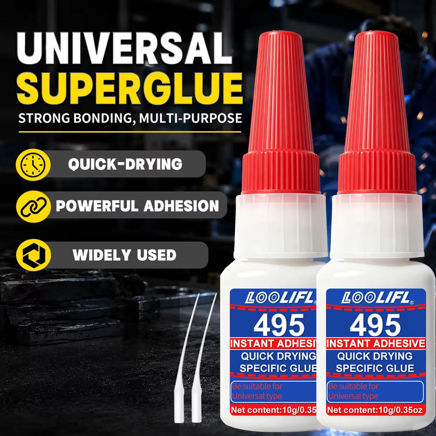 10ML All Purpose Super Glue  Fast Drying Clear Strong 495 Instant Adhesive For Ceramic Wood Glass Various Materials Repair Toos