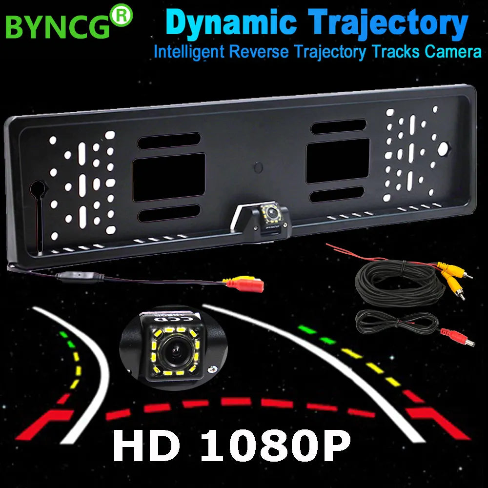BYNCG Intelligent Dynamic Trajectory Tracks Rear View Camera HD CCD Reverse Backup Auto Reversing Parking Assistance