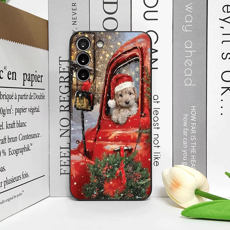 Christmas Trucks Cartoon Dog Pattern Phone Case for Motorola Moto Edge 50 Fusion 40 30 Neo G34 G24 E14 G75 G85 G54 5G Soft Cover