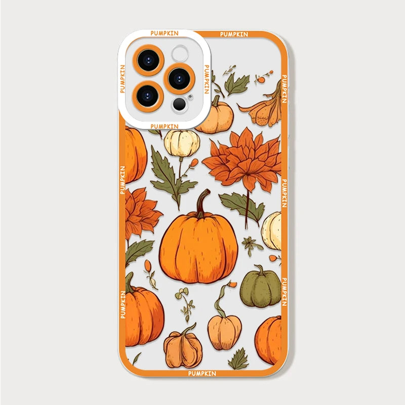 Retro Autumn Maple Leaf Pumpkin Pattern Phone Case for Motorola Moto Edge 40 Pro G85 G73 G71 G60 G52 G32 G9 Play 5G Soft Covers