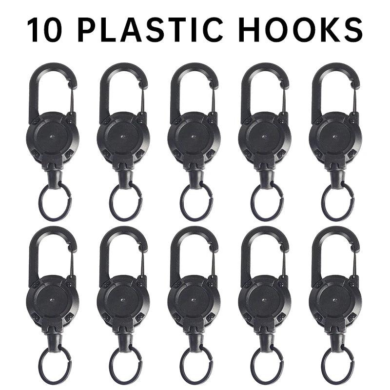 1/2/4pcs Extendable Retractable Holders Keychain Badge Reels Heavy Duty Clip With Carabiner Key Chain For Men Outdoor Bags