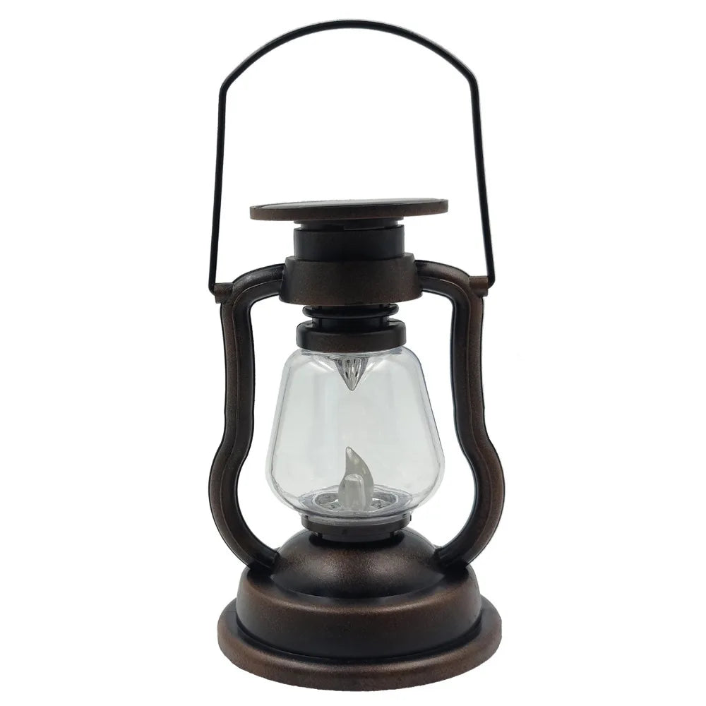 Explosive solar retro kerosene lamp led lantern outdoor portable charging camping lamp camping lamp