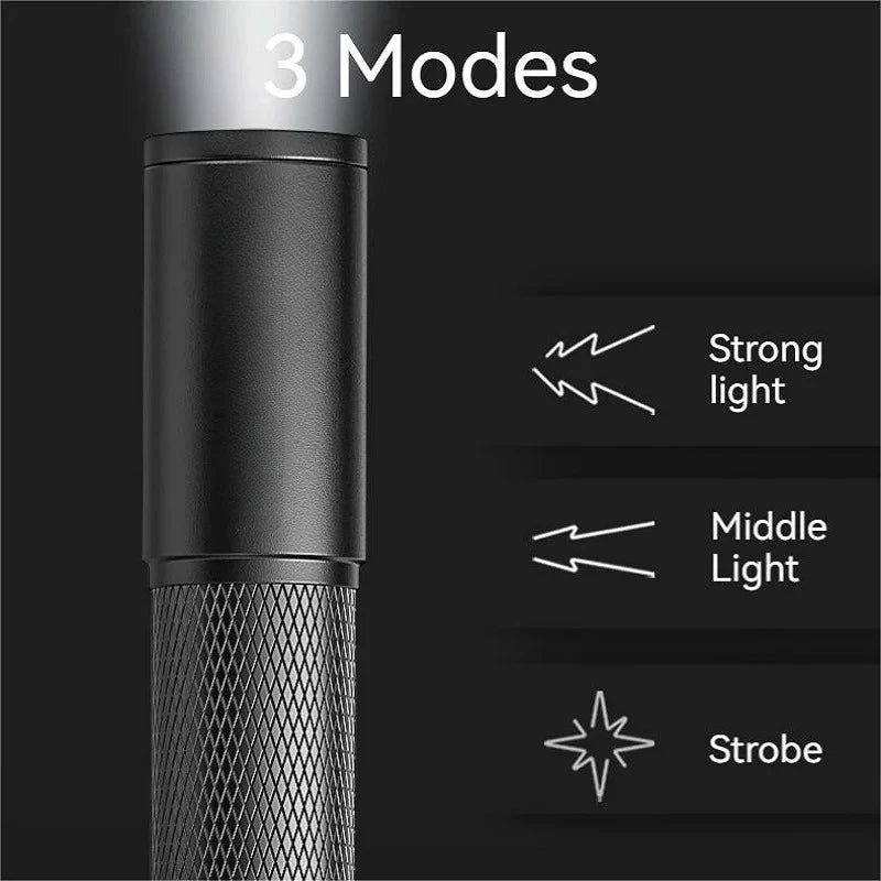 Aluminum Alloy Mini LED Pen Flashlight With Pocket Clip, Large Capacity Portable Pocket Torch Light for Household Daily Use