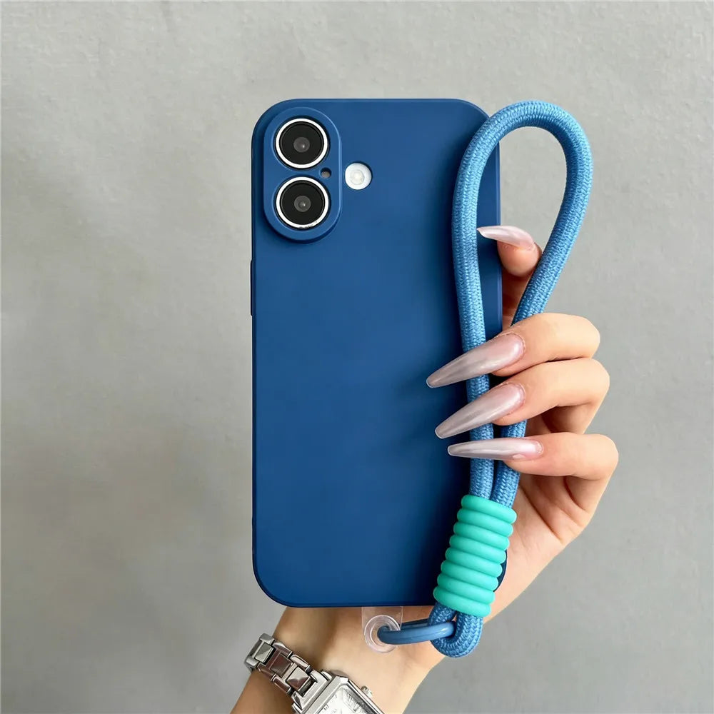 Fashion Silicone Liquid Case For Motorola MOTO Edge 70 Fusion Plus 60 Fusion 50 Neo G77/67 G86 G56 Strap Anti-Drop Protect Cover