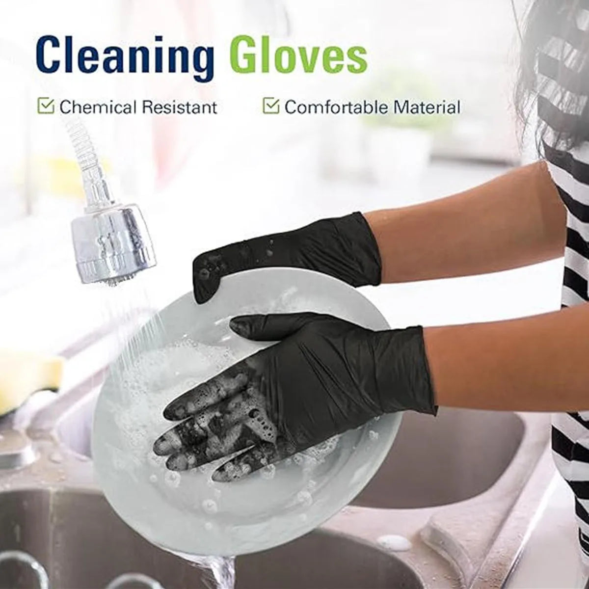 Disposable Nitrile Gloves Thickened Black Gloves With Flexible Snug Details Available In Multiple Sizes Multifunctional Gloves