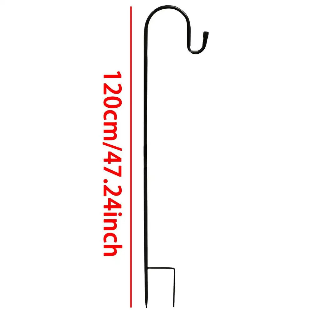 Hook For Bird Feeder 120cm Heavy Duty Metal Pole 2 Pieces Plant Hooks For Garden Lawn Yard Outdoor Bird Feeders Lanterns Solar