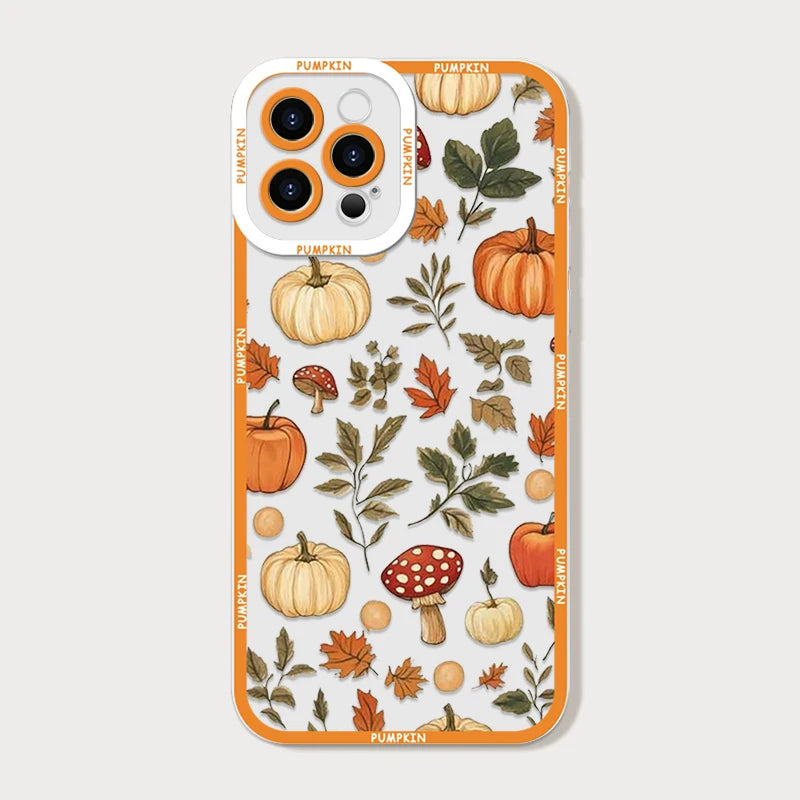 Retro Autumn Maple Leaf Pumpkin Pattern Phone Case for Motorola Moto Edge 40 Pro G85 G73 G71 G60 G52 G32 G9 Play 5G Soft Covers