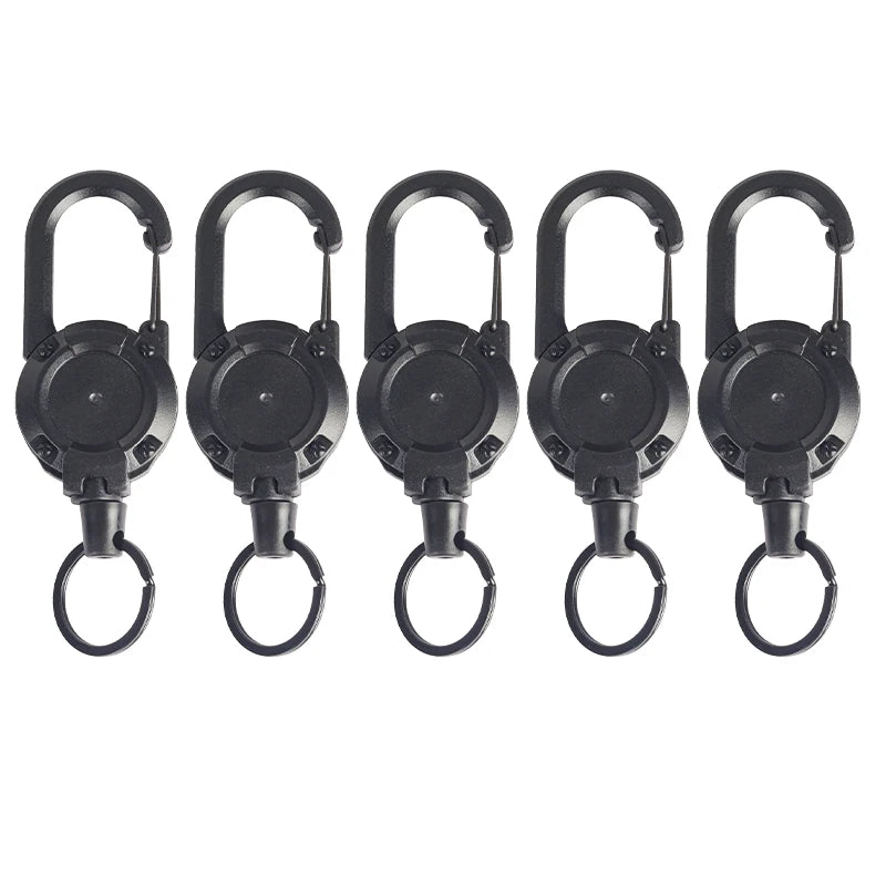 1/2/4pcs Extendable Retractable Holders Keychain Badge Reels Heavy Duty Clip With Carabiner Key Chain For Men Outdoor Bags