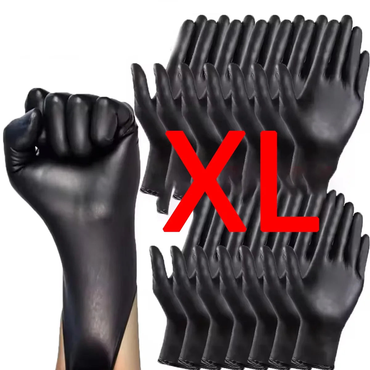 Disposable Nitrile Gloves Thickened Black Gloves With Flexible Snug Details Available In Multiple Sizes Multifunctional Gloves