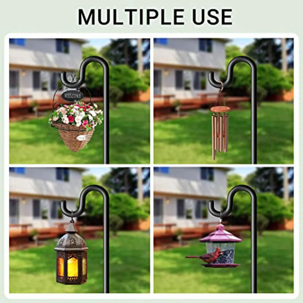 Hook For Bird Feeder 120cm Heavy Duty Metal Pole 2 Pieces Plant Hooks For Garden Lawn Yard Outdoor Bird Feeders Lanterns Solar