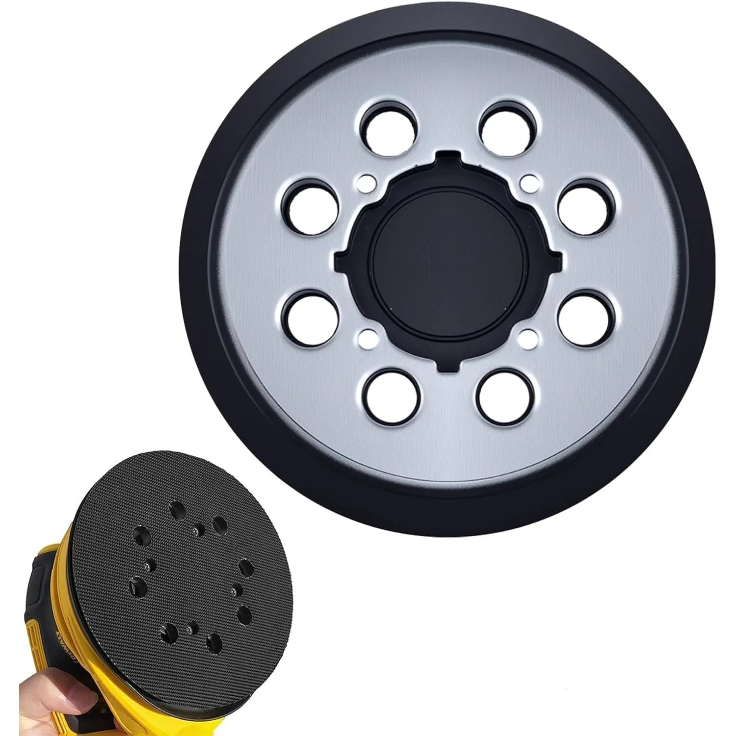 1 Pack 5" 8-Hole Hook & Loop Aluminum Pad for Dewalt DWE6421/6423/DCW210B/DWE64233/N329079