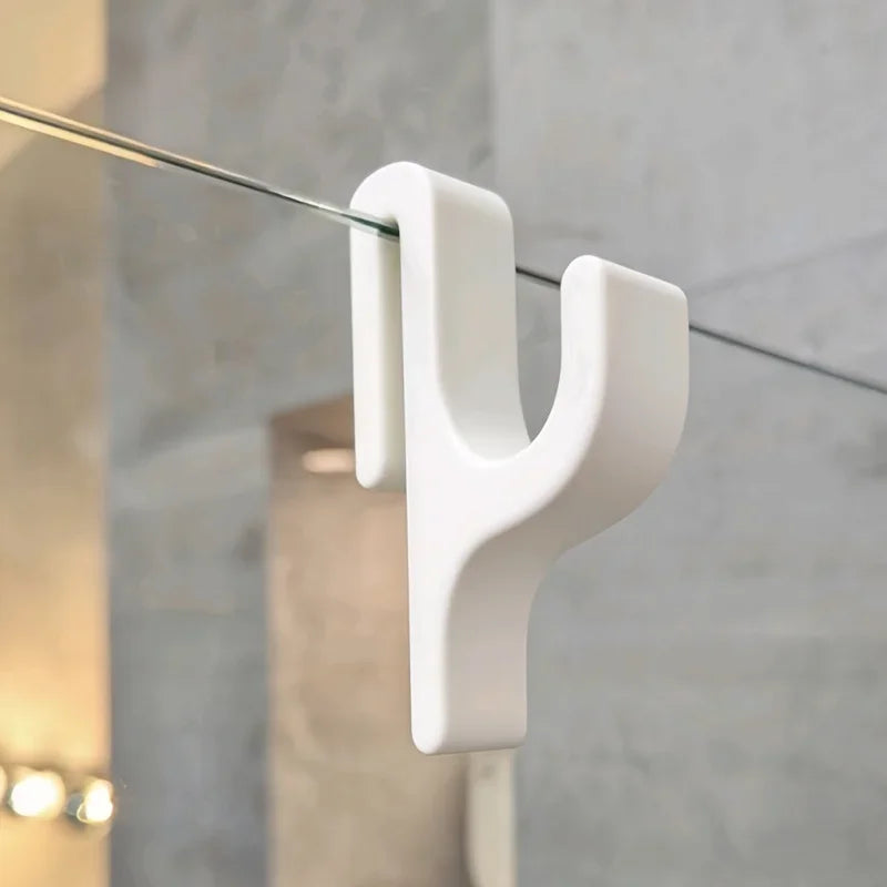 3D Shower Door Towel Hook for 8mm Glass Doors Bathroom Hanger for Clothes Towel Bathrobes Laundry Dormitory Apartment