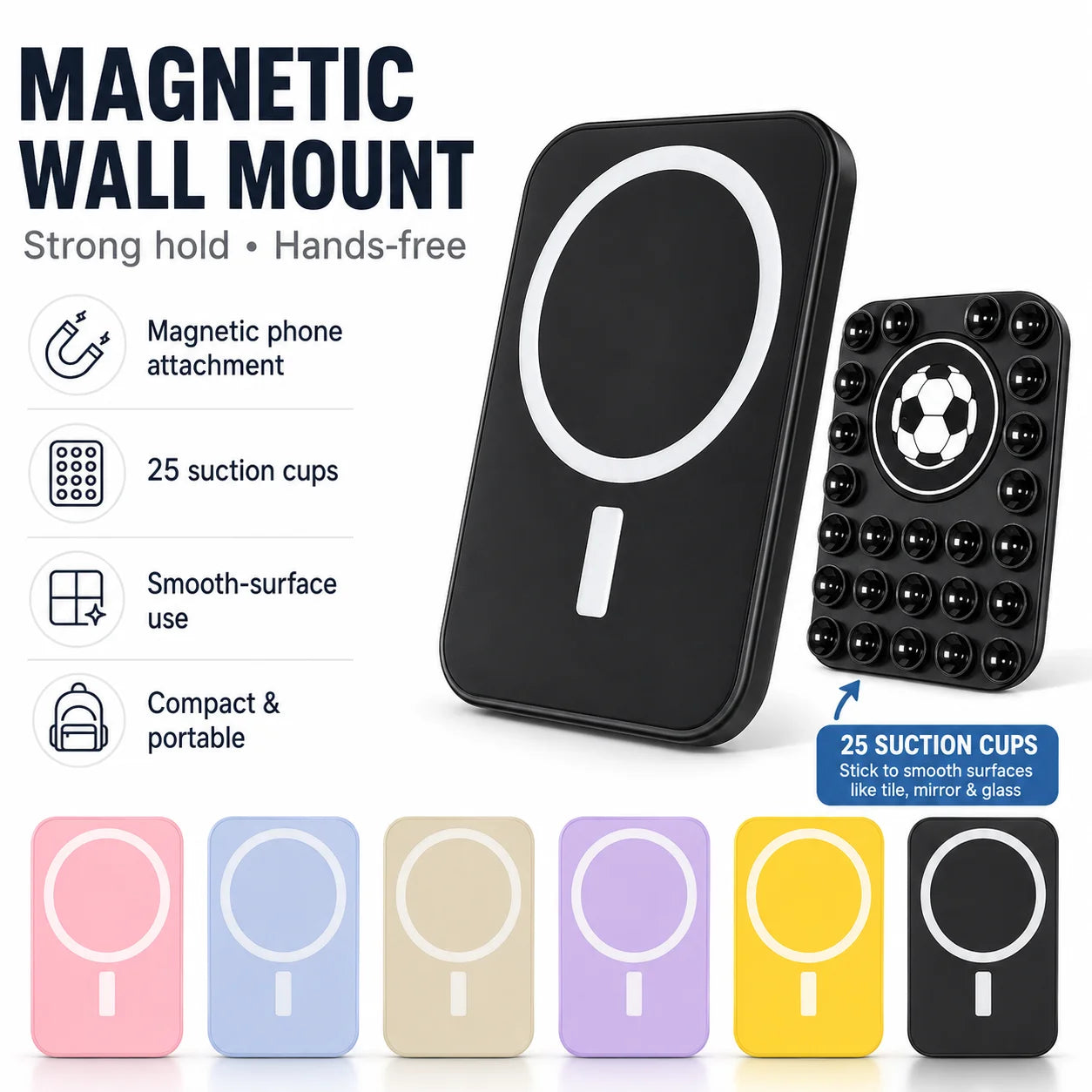 Cute Soccer For Magnetic Phone Holder MagSafe Suction Cup Silicone Magnet Wall Mount Stand for iPhone 15 14 13 Pro Max Gift