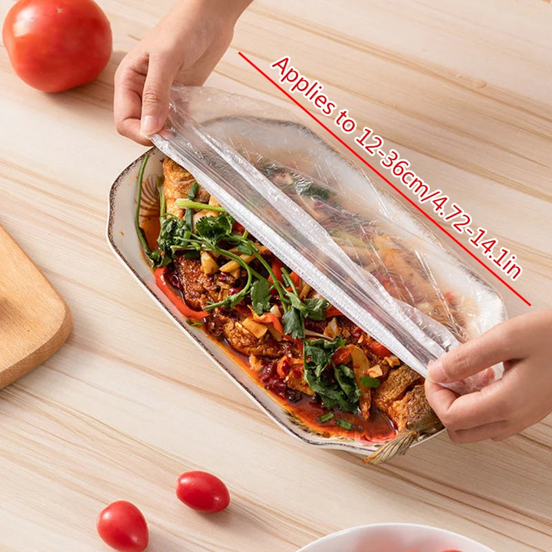 100pcs Disposable cling film cover food cover to prevent odor transfer household fresh-keeping bag elastic sleeve