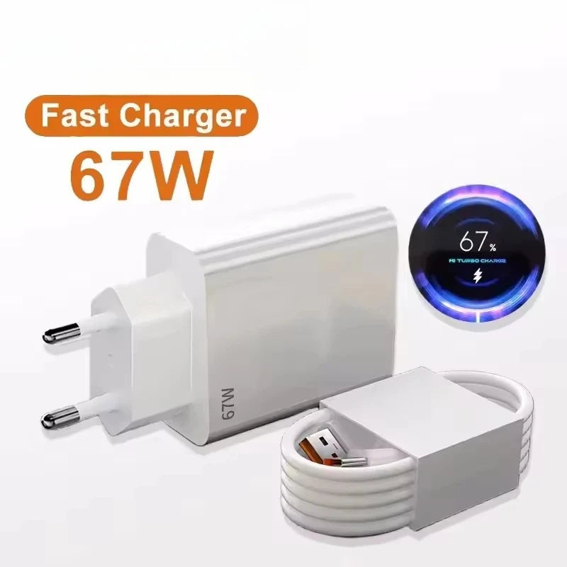 6A USB C Charging Cable with 67W Charger Wall Adapter for iPhone 15 Xiaomi Huawei Android Phones and All Type-C Charging Charger