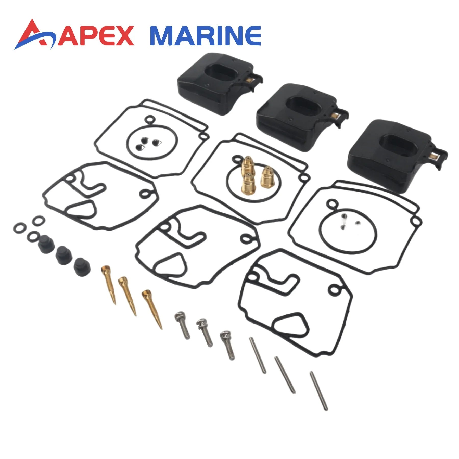 3 Sets 6H4-W0093-03 Carburetor Rebuild Kit for Yamaha Outboard Engine 2 Stroke 40 50 HP Repair Parts Replacement 6H4-W0093-02