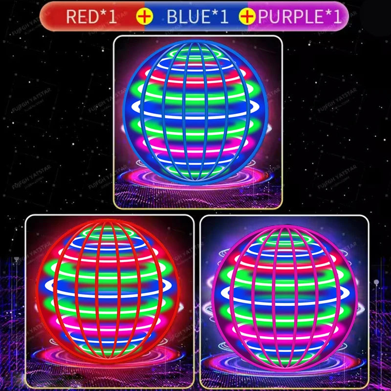 Auto Spinning LED UFO Flying Ball Floating Magic Flying Orb Outdoor Sports Toy Children Birthday Gift