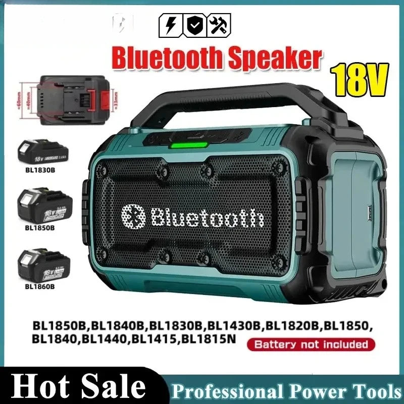 Dual Channel Subwoofer Loudspeaker 3D Outdoor For DeWalt /Milwaukee Makita Cordless Bluetooth Portable Surround Speakers