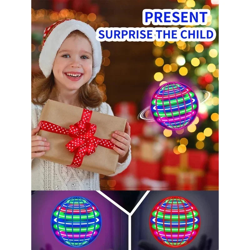 Auto Spinning LED UFO Flying Ball Floating Magic Flying Orb Outdoor Sports Toy Children Birthday Gift