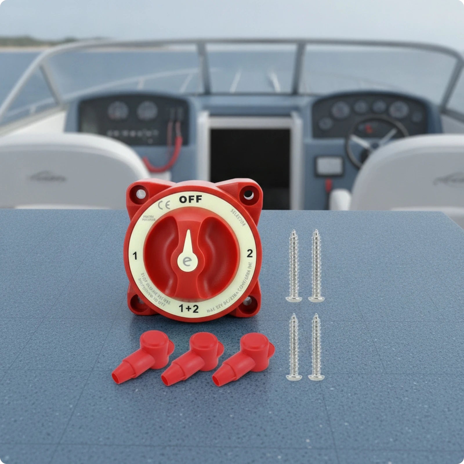 Red Easy Turn Knob Power Accessory Marine Battery Disconnect Switch Rotary Battery Disconnect Switch
