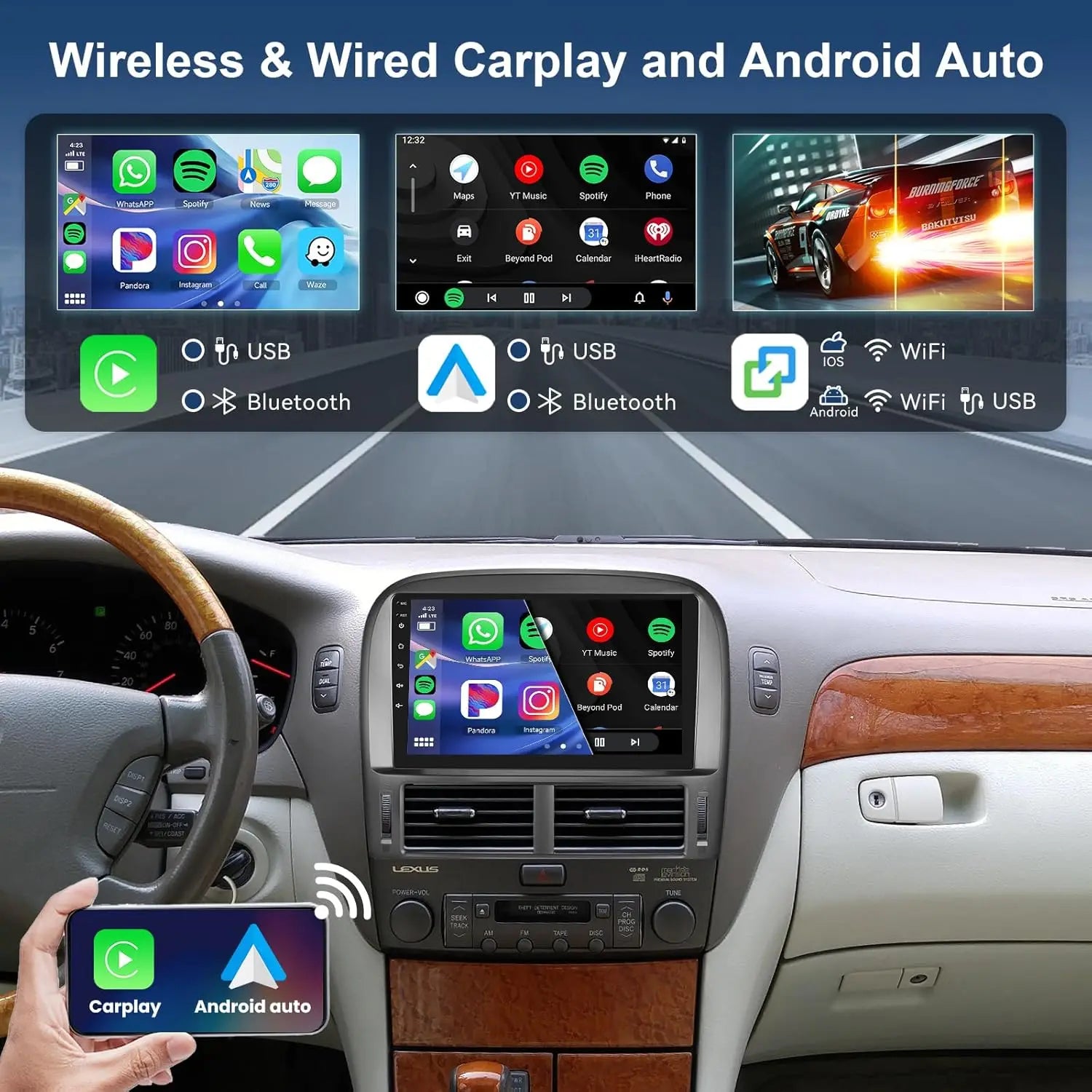 Dual Din 7 9 10 Inch IPS Touch Screen Android Car for DVD Player with Navigation Global Positioning System Audio Playback Radio