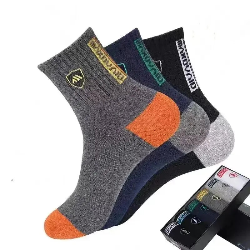 5 Pairs Apring And Fall Mens Sports Socks Summer Leisure Sweat Absorbent Comfortable Thin Breathable Basketball Meias