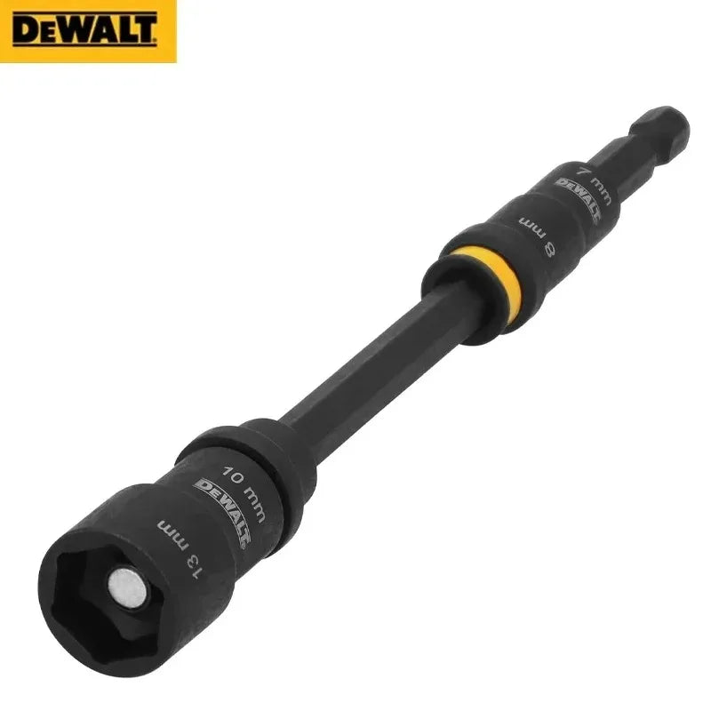 DEWALT DWADENDEXT-2MM 4-in-1 Magnetic Socket - 7/8/10/13mm, 6'' Extension Rod, Double Ended Nut Driver for DIY/Repairs