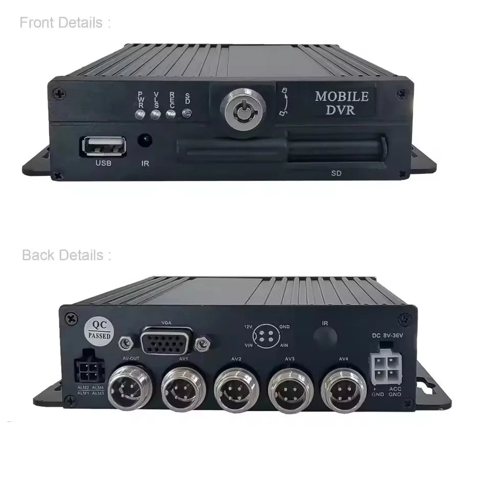 4CH 1080P Car DVR Dual SD Card Recorder 512GB Max 30 Days Recording Dvr MDVR Kit System for Truck Bus Van