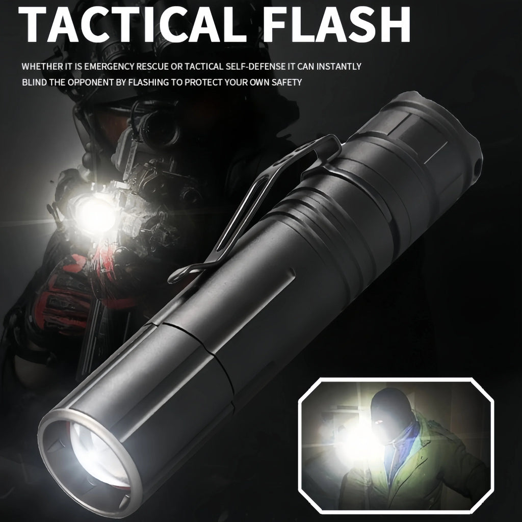 JIASHUAIXIN New XHP50 Zoom Type-C Charging Compact and Lightweight Pen Clip Strong Light M09 Tactical Flashlight