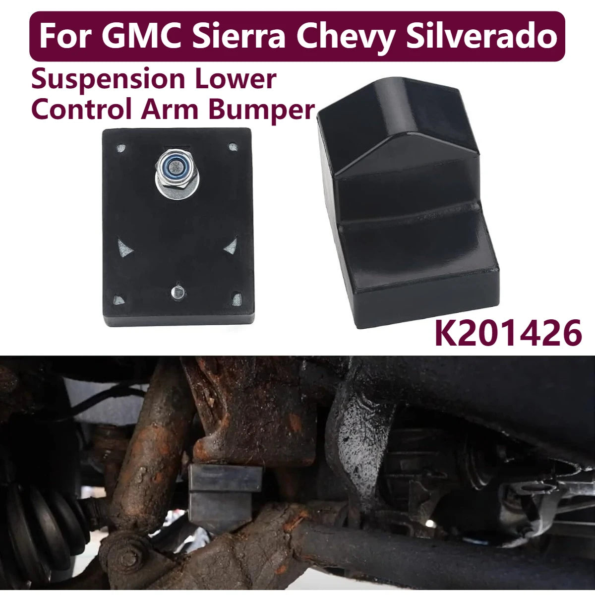 2PCS Suspension Lower Control Arm Bumper For GMC Sierra Chevy Silverado K201426