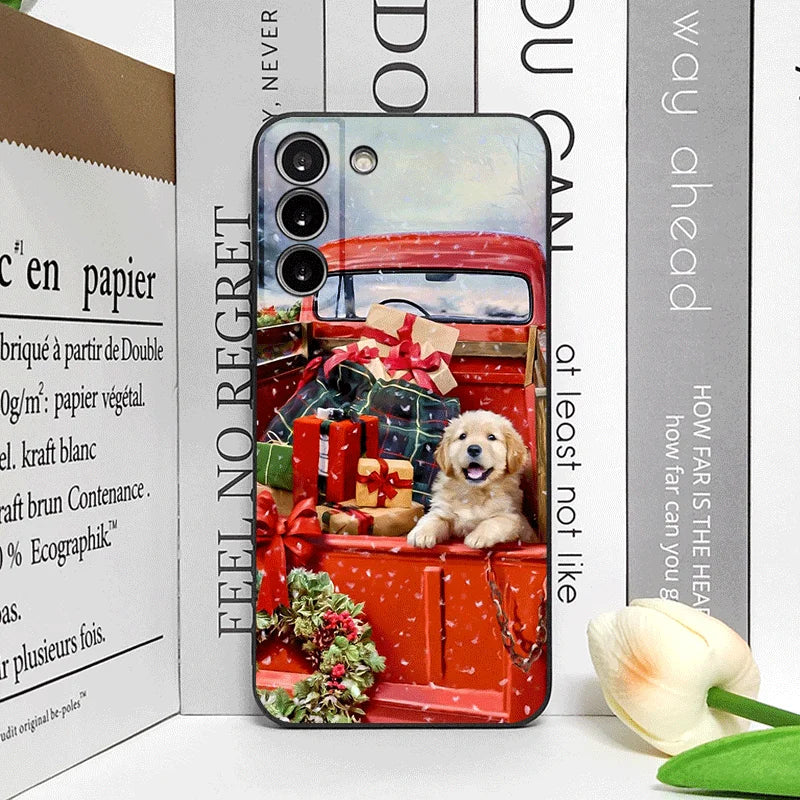 Christmas Trucks Cartoon Dog Pattern Phone Case for Motorola Moto Edge 50 Fusion 40 30 Neo G34 G24 E14 G75 G85 G54 5G Soft Cover