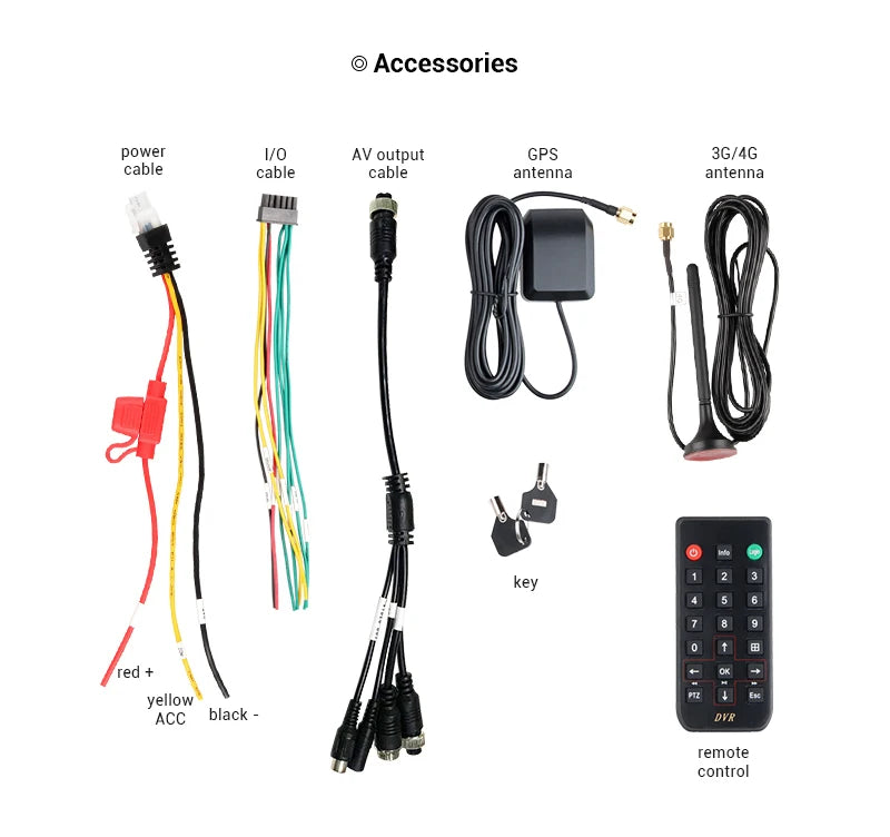 4CH 4G 1080P AHD Mobile Vehicle Car DVR Video Recorder Kit  with 4pcs Cameras and 7 Inch VGA for Truck Bus RV Van