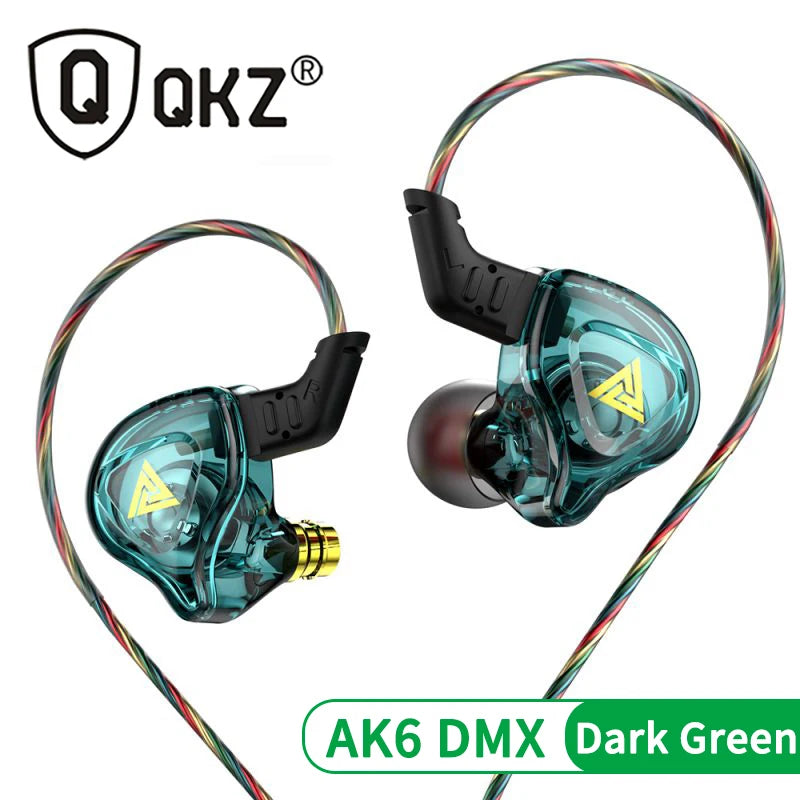 3.5MM Headset Music Earbuds In Ear With Mic Original QKZ AK6 Copper Driver HiFi Wired Earphone Race Sport Headphone Bass Stereo