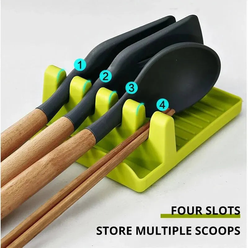 1PC Multi-Functional Kitchen Utensil Holder Pot Lid Rack Spoon Shelf Chopsticks Holder Countertop Spatula Organizer Soup Spoon P