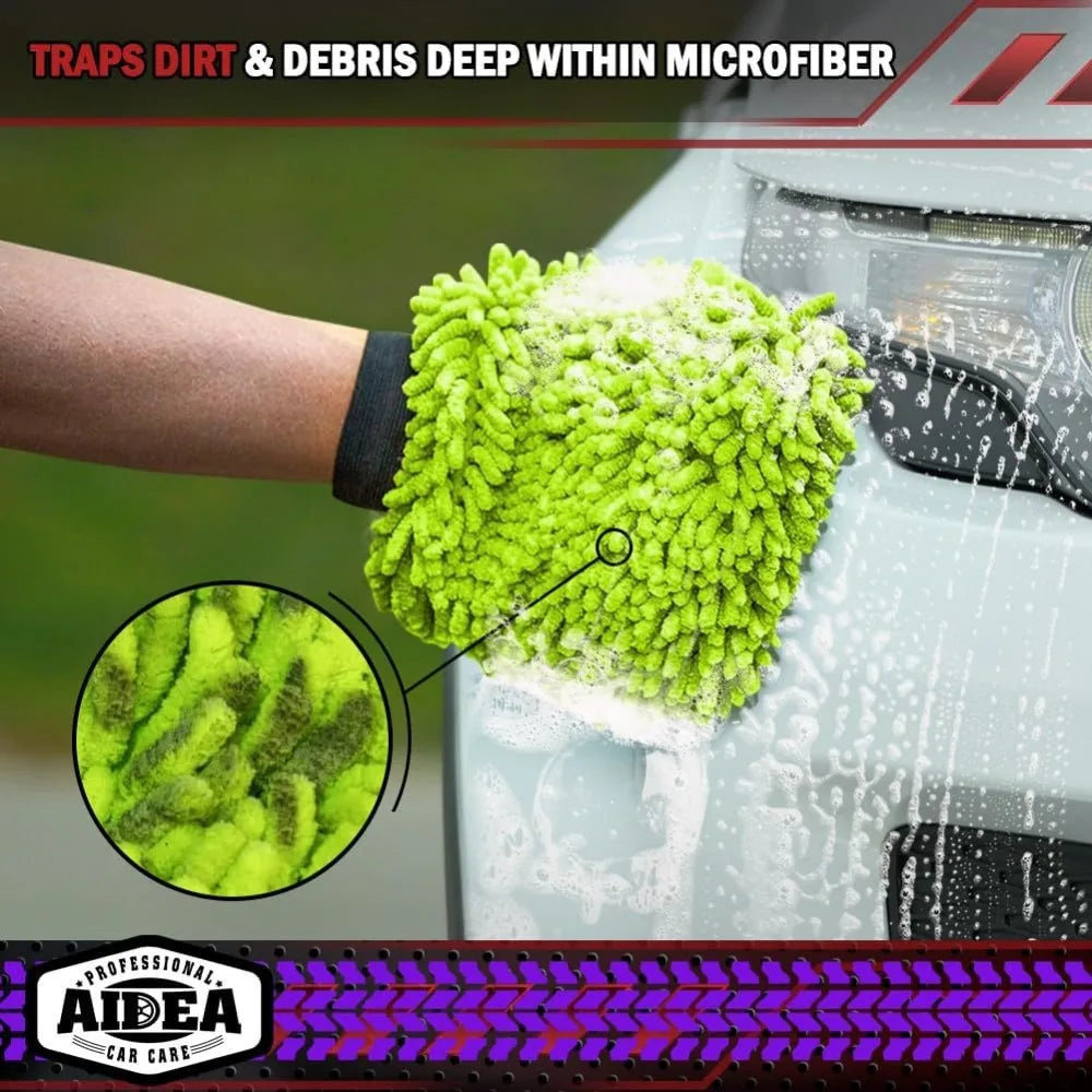 Electric Bicycle Car cleaning microfiber, 1/2-piece set scratch free and lint free, high-quality lint microfiber car wash gloves