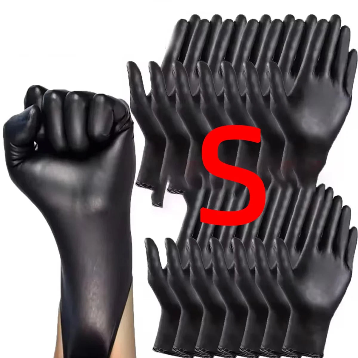 Disposable Nitrile Gloves Thickened Black Gloves With Flexible Snug Details Available In Multiple Sizes Multifunctional Gloves