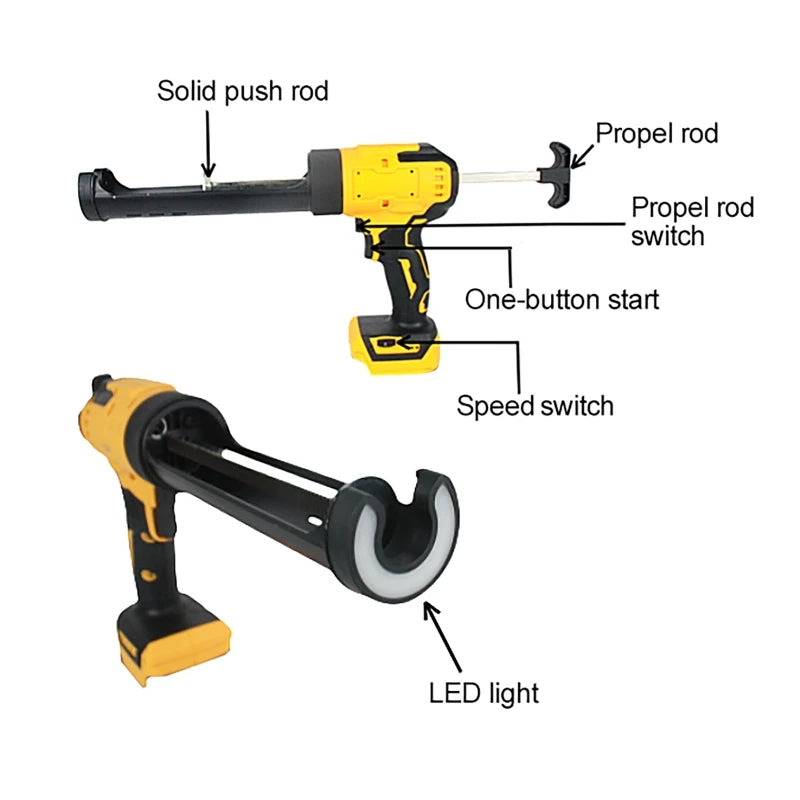Electric Caulking Gun for Makita Dewalt 18V Battery Cement Glass Adhesive Glue Seal Sealant Tool Wireless Glass Glue Gun