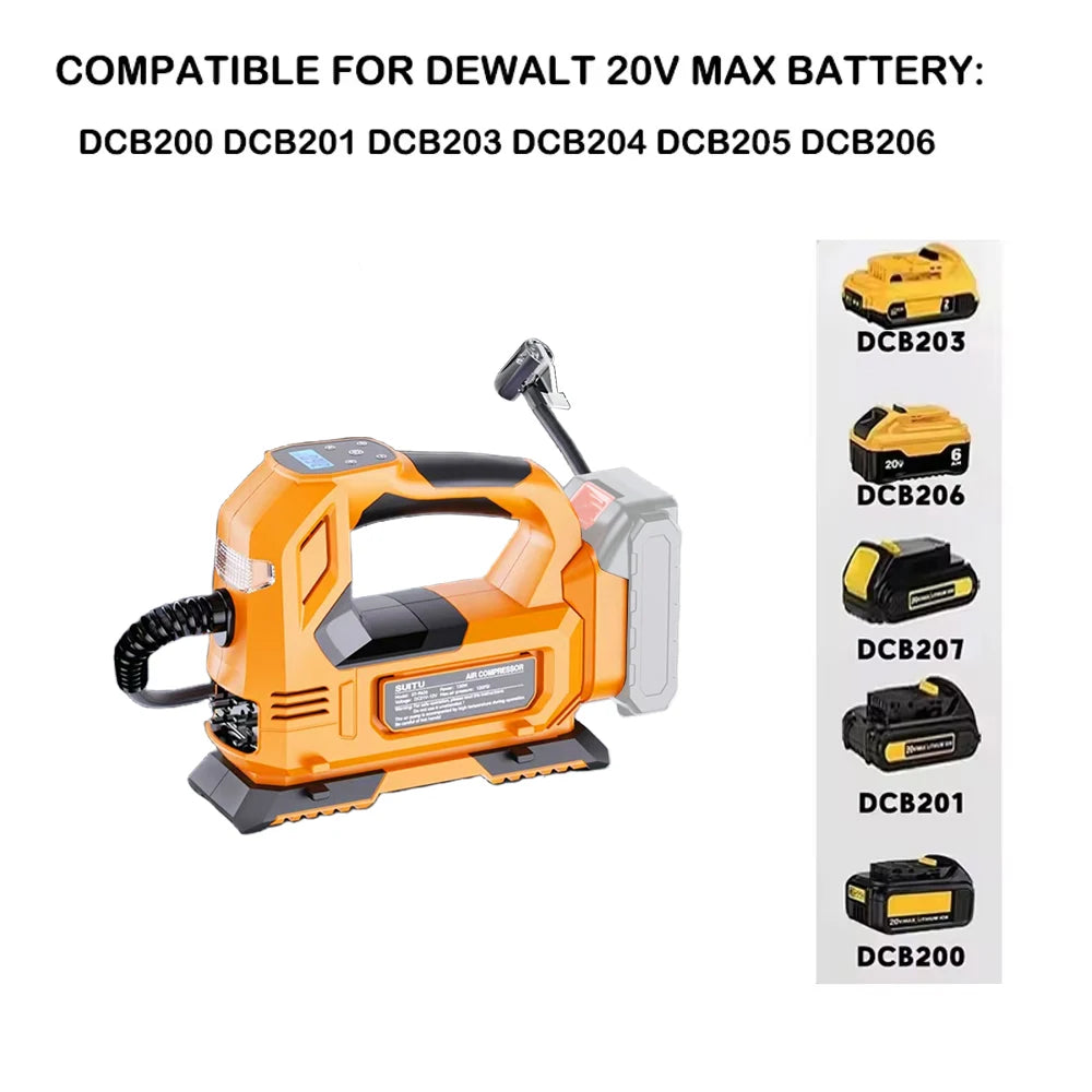 Electric Air Pump Powered Inflator Cordless Car Tire Air Compressor Inflatable Pump For Makita/Dewalt/Milwaukee 18V Battery Pin